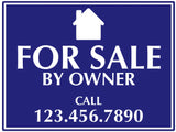 For Sale Sign - Custom (Red, Blue, or Black)