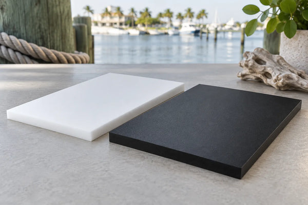 White and black marine HDPE material category photograph