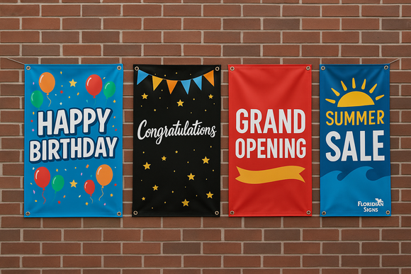 Banner: 2 foot by 4 foot (2' x 4')