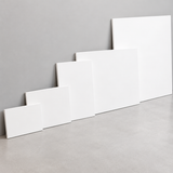 Example of foam board sign sizes from 18"W x 12"H to 48"W x 48"H