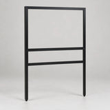 Black metal sign frame with an 18 by 24 inch main opening and lower 6 by 24 inch rider opening