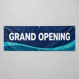 Custom-printed hemmed vinyl banner with metal grommets