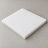 White 3/4-inch marine HDPE raw sheet with a substantial matte edge